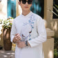 Men White Bamboo Embroidery Ao Dai Top 43D| Pre-made Traditional Vietnamese Ao Dai| Lunar New Year | Ao Dai for Dad, Boy | Ao Dai Tet| AoDaibyCuteSass