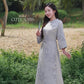 Yen - Silver/Blue Mountain Bows Ao Dai Top Only, No Pants 43A AoDaibyCuteSass