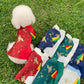 Pet Red/White Gam with Yellow/Green Tassel Ao Dai