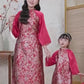 Nhu Y - Mom and Daughter Red/Gold Butterflies Matching Ao Dai Set