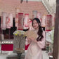 Yen - Pink Heirloom Sheer Sleeves Ao Dai Top Only, No Pants