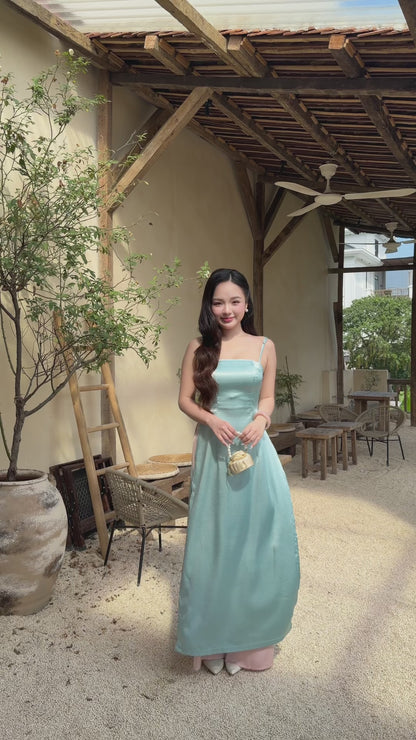 Blue Luna Chic Spaghetti Strap Ao Dai Top Only, No Pants