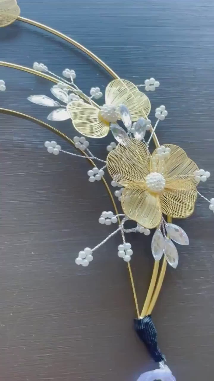 LUNA FLORA Gold Blossom Head Piece #7 – Ao Dai by Cute Sass