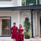 Cat Tuong - Family Red Bow and Pearls Matching Ao Dai Set 22B