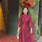 Linh Vy - Gender Fluid Maroon Wide Sleeve Ao Dai Top Only, No Pants