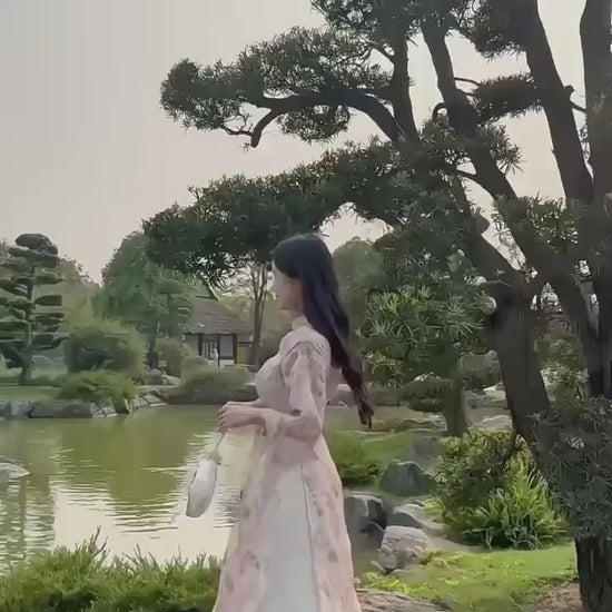 Yen - Pink Spring Enchant Ao Dai with Skirt