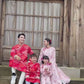 Gia Hòa - Family Pink/Red Bamboo Printed Ao Dai Set