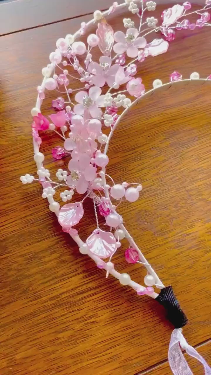 LUNA FLORA Pink Sakura Garden Head Piece #3