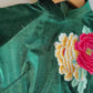 Green Embroidery Velvet Ao Dai Top Only, NO PANTS