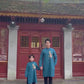 Cat Tuong - Dad and Boy Prussian Blue Dragon Matching Ao Dai