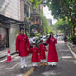 Cat Tuong - Family Red Ribbon Matching Ao Dai Set (No Tassel)