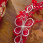 LUNA FLORA Red Jeweled Butterflies Head Piece #2