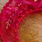 LUNA FLORA Maroon Peony Feather Head Piece #4