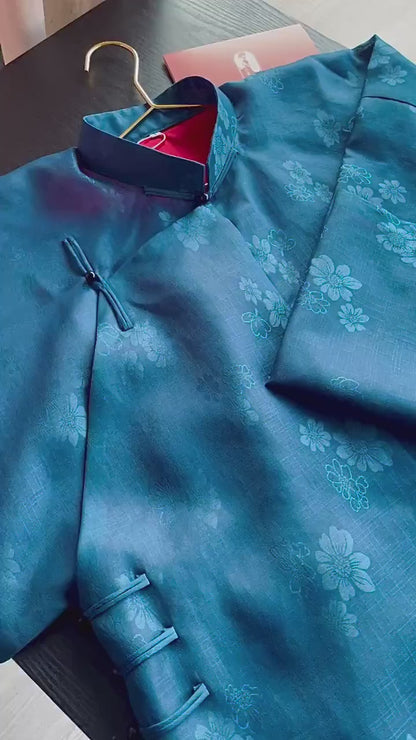 Men Áo Tấc - Prussian Blue Hidden Patterns (Top only)