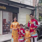 Cat Tuong - Family Red/Mustard Vibrant Matching Ao Dai Set FL