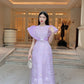 Wing Sleeve Purple Ao Dai Set