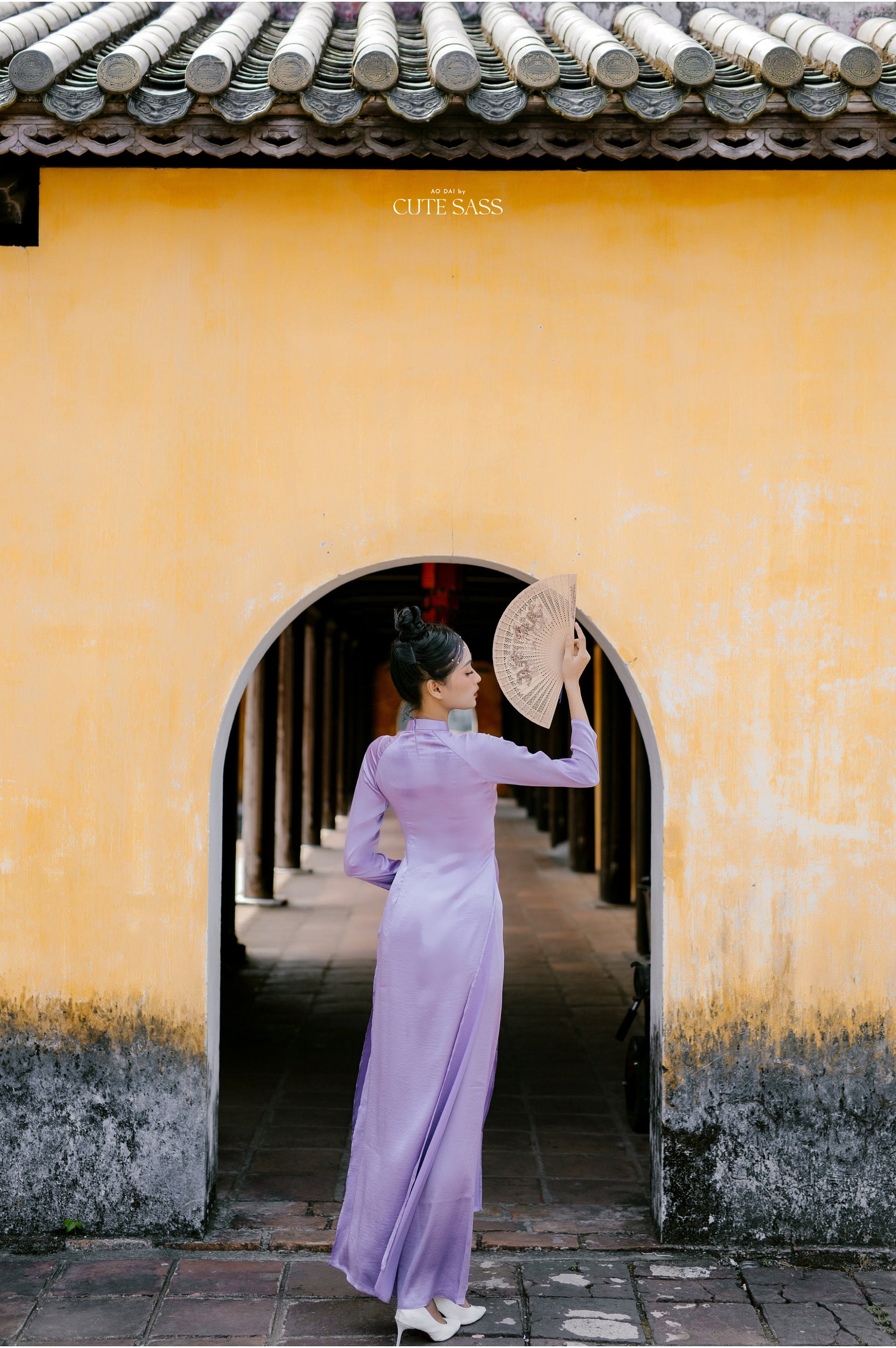 Light Purple Hai Da Silk Plain Ao Dai Set