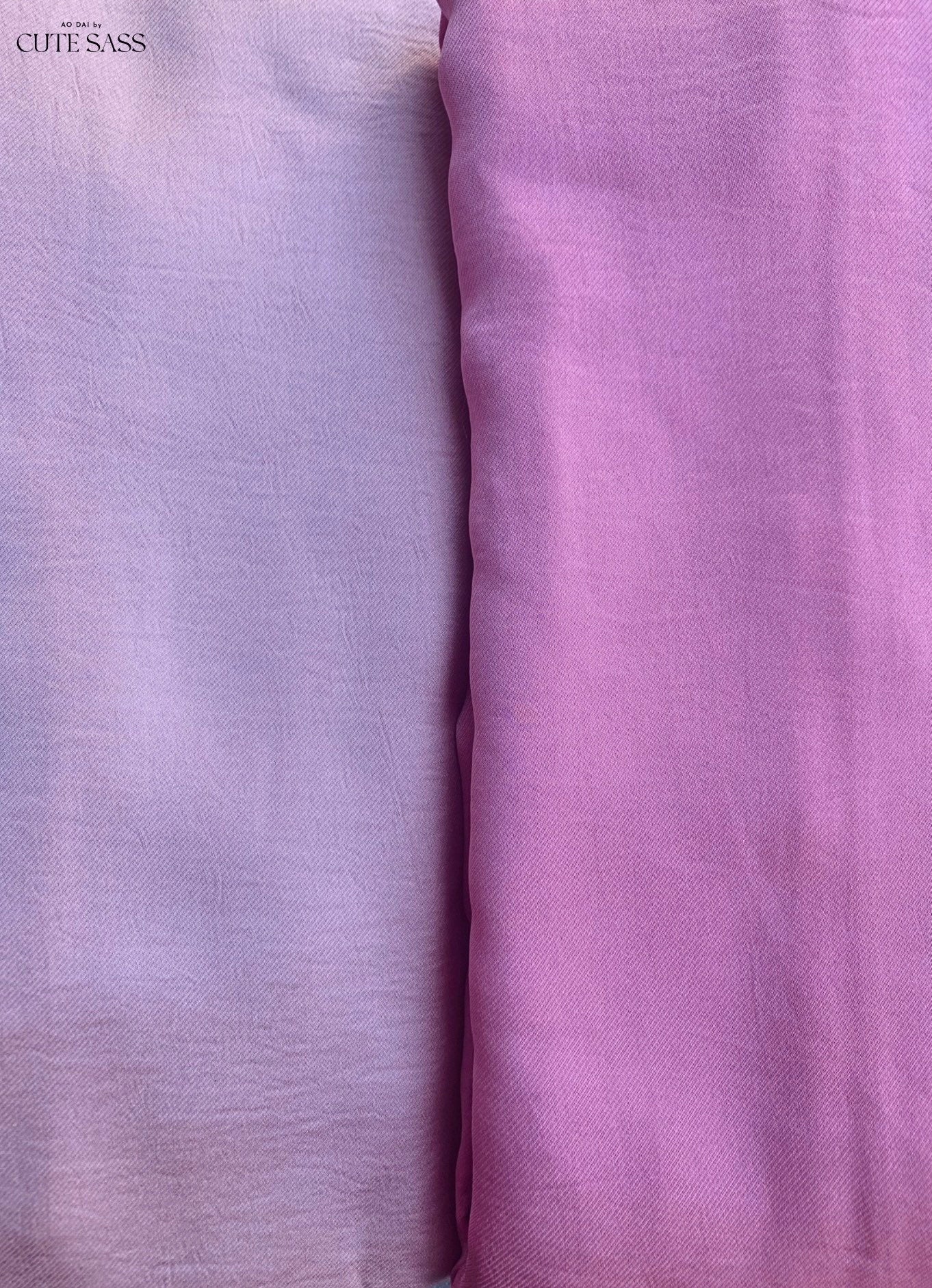 Pink Hai Da Silk Plain Ao Dai Set | Pre-made Traditional Vietnamese Ao Dai| Lunar New Year| Ao Dai Truyen Thong|Women Ao Dai with Pants