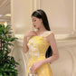 Sparkle Sleeveless Yellow Ao Dai Set