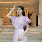 Wing Sleeve Purple Ao Dai Set