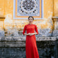 Sparkle Neck Detail Ao Dai Set