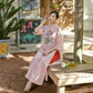 Shifted Light Pink Ao Dai Set