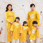 Family Yellow Embroidery Mai Ao Dai Set