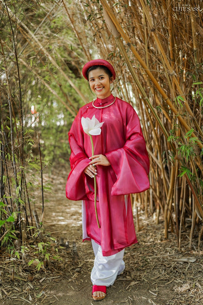 Áo Tấc - Red Wine (Top and Headband, No Pants)