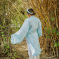 Áo Tấc - Mint Blue (Top and Headband, No Pants) | Ao Tac | Áo Ngũ Thân Tay Thụng | Ao Dai Truyen Thong | Pre-made Vietnamese Viet Phuc