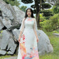 White Spring Scene Ao Dai Set