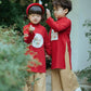 Sibling Red Ao Dai Set