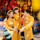 Family Yellow Embroidery Ao Dai Set (No Headband)