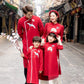 Family Red Embroidery Ao Dai Set (No Headband)