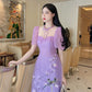 Luxury - Purple Puffy Sleeve Ao Dai Set