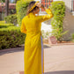 Yellow Ngoc Trai Silk Pearl Ao Dai Set