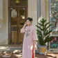 Shifted Light Pink Ao Dai Set