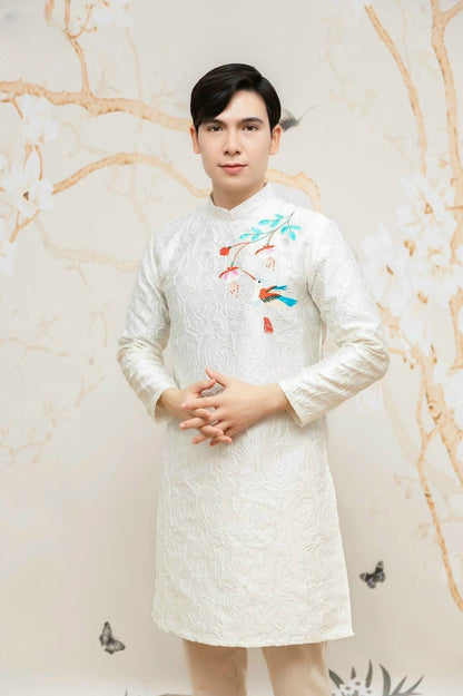 Family White Gam Ao Dai Set