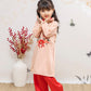 Mom and Daughter Pink / Red Embroidery Matching Ao Dai Set