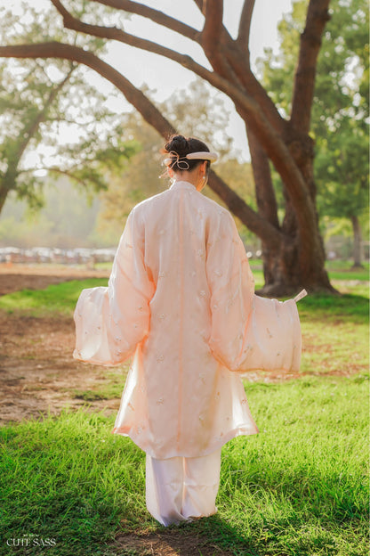 Áo Tấc - Embroidery Peach (Top and Headband, No Pants)