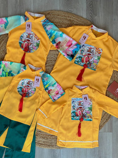 Family Yellow Lotus & Koi Ao Dai Set