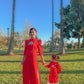 Family Red Embroidery Ao Dai Set (No Headband)
