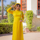 Yellow Ngoc Trai Silk Pearl Ao Dai Set