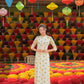Yellow Mini Flowers Chiffon Ao Dai Set