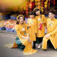 Family Yellow Embroidery Ao Dai Set (No Headband)
