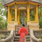 Red Sparkle Lotus & Crane Ao Dai Set