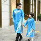 Family Blue Printed Ao Dai Set