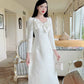 White Bow Gam Ao Dai Set