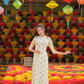 Yellow Mini Flowers Chiffon Ao Dai Set
