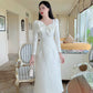 White Bow Gam Ao Dai Set