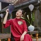 Shifted Orange Red Ao Dai Set | Pre-made Modernized Vietnamese Ao Dai| Women Ao Dai with Pants | Lunar New Year| Ao Dai Truyen Thong
